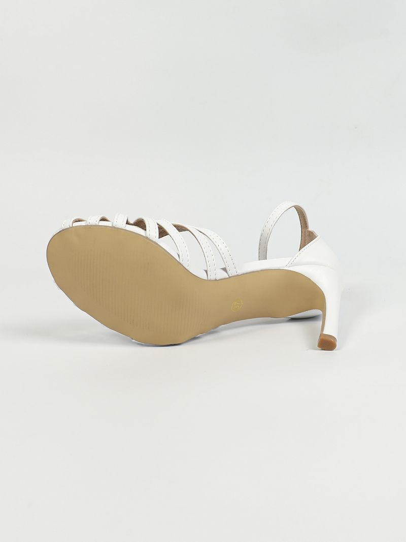 Damen Ronn Zeh Stiletto White High Heels Ausgehal Sak mat enger Linn Schnalle_voghion.com