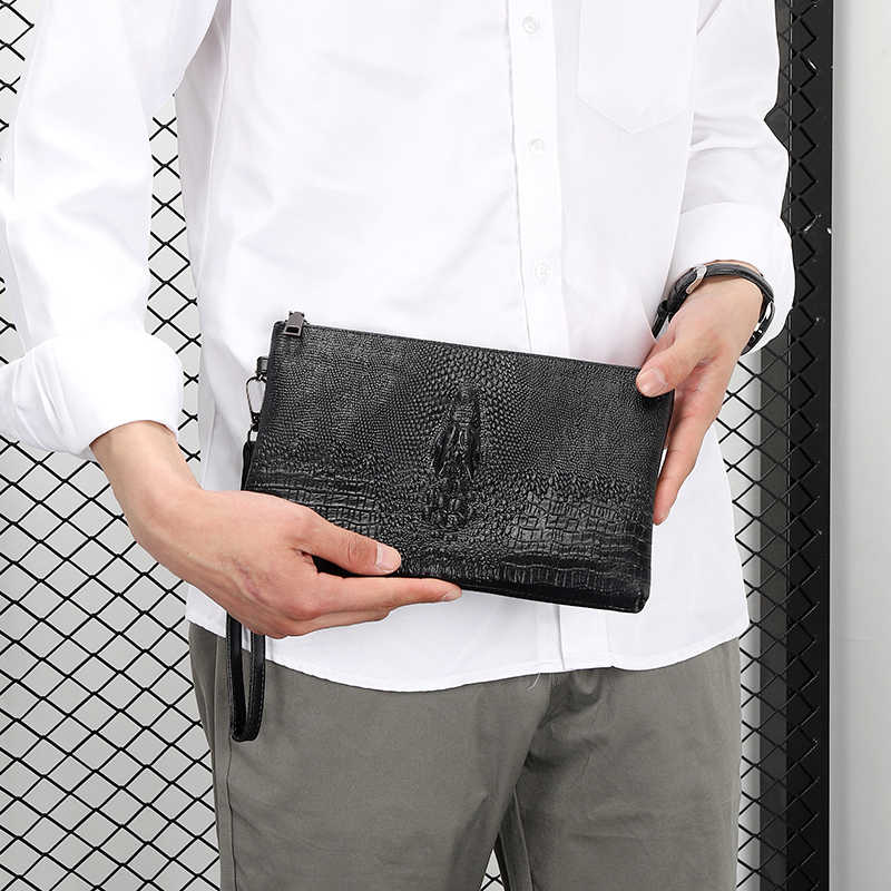 Porta carte da uomo in morbida pelle di mucca alla moda Borsa da uomo in vera pelle per soldi Pochette da uomo d'affari di alta qualità_voghion.com