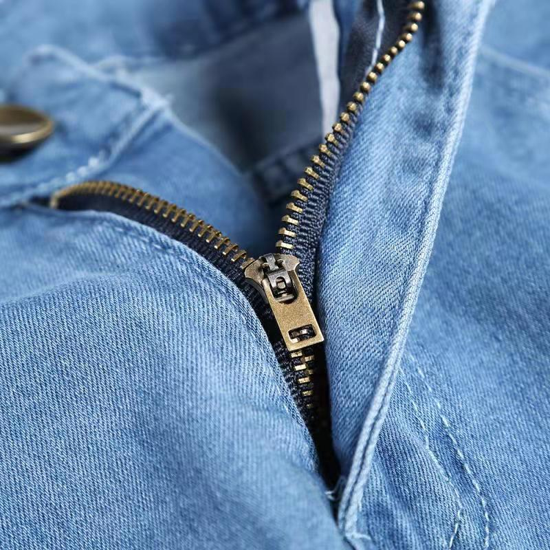 Jeans aderenti elasticizzati di alta qualità, piccoli piedi consumati, jeans da uomo_voghion.com
