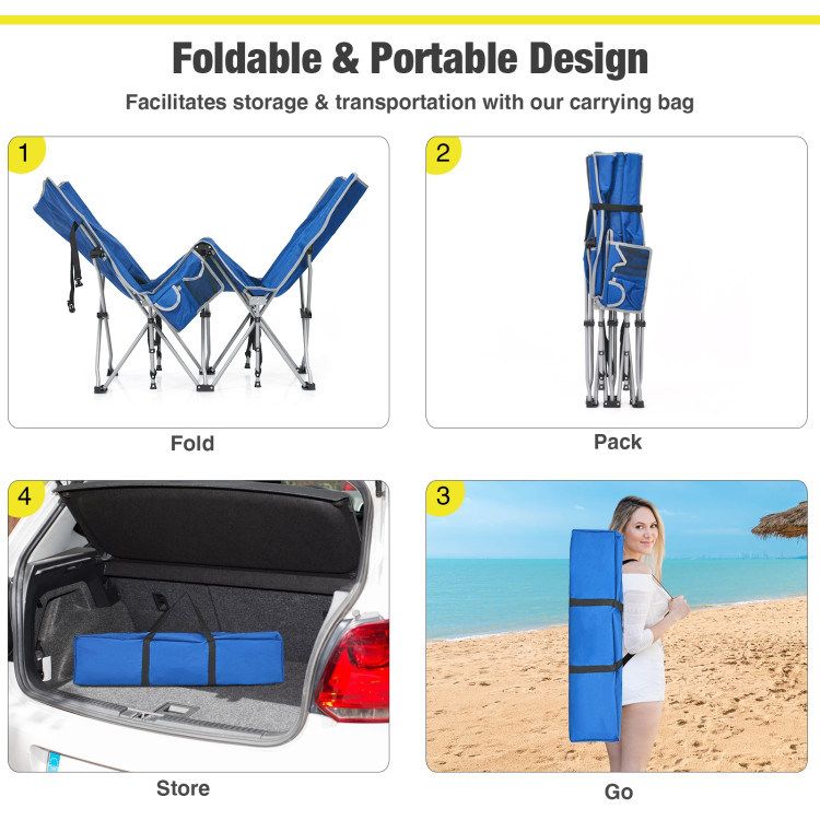 Folding Camping Cot with Side Storage Pocket Detachable Headrest_voghion.com