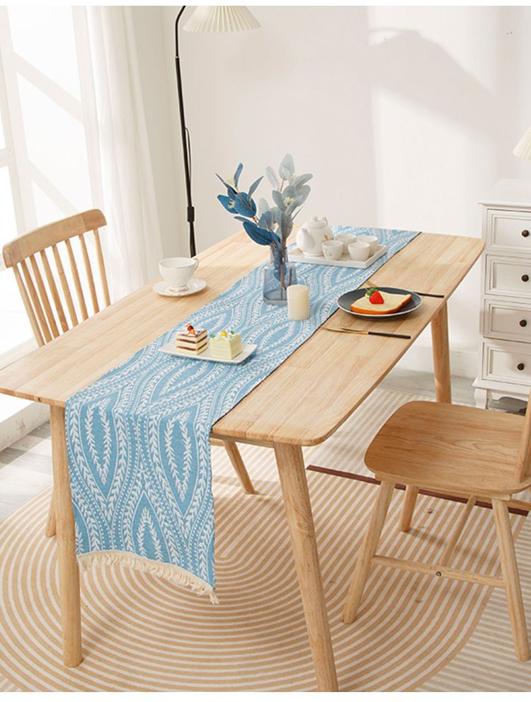 Modern Simple Coffee Table TV Cabinet Table Flag Dust Cover Zen Tea Ceremony Warp Knitted Cotton And Linen Tablecloth_voghion.com