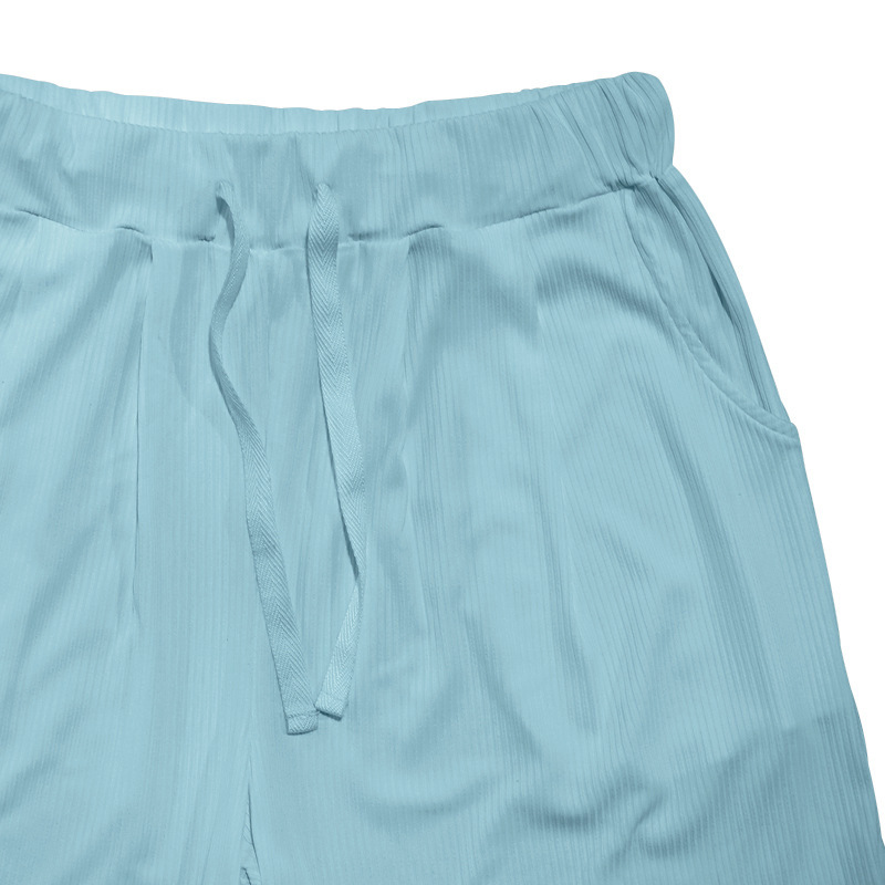 men's clothing summer men's clothing ice silk cool loose short-sleeved T-shirt shorts casual sports suit men_voghion.com