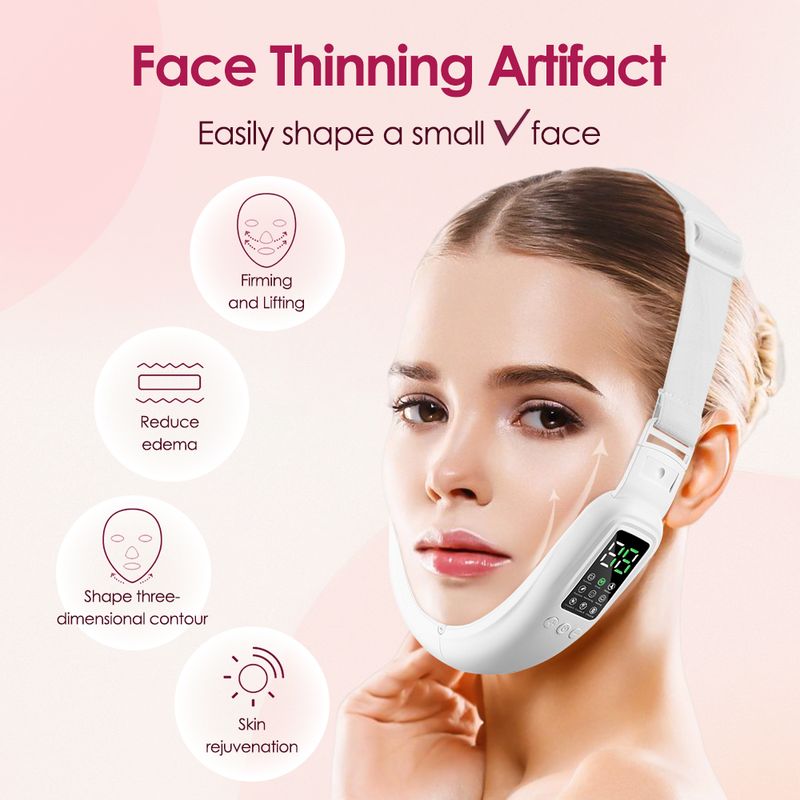 V Dispositivo de levantamento facial Remoção de queixo duplo Instrumento de beleza Multifuncional Micro-corrente Facial Pele Emagrecimento Massagem Firmeza_voghion.com