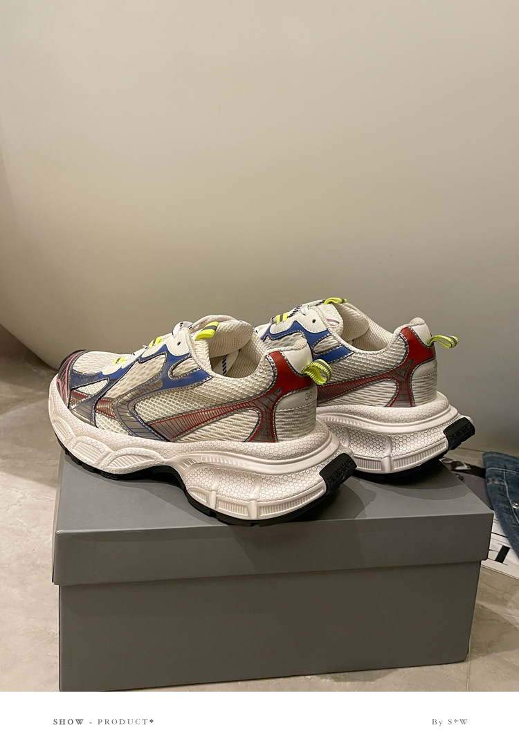 Paris sola grossa combinando com a cor sapatos antigos femininos 2024 primavera novos casuais respiráveis all-match super quentes tênis de corrida esportivos_voghion.com