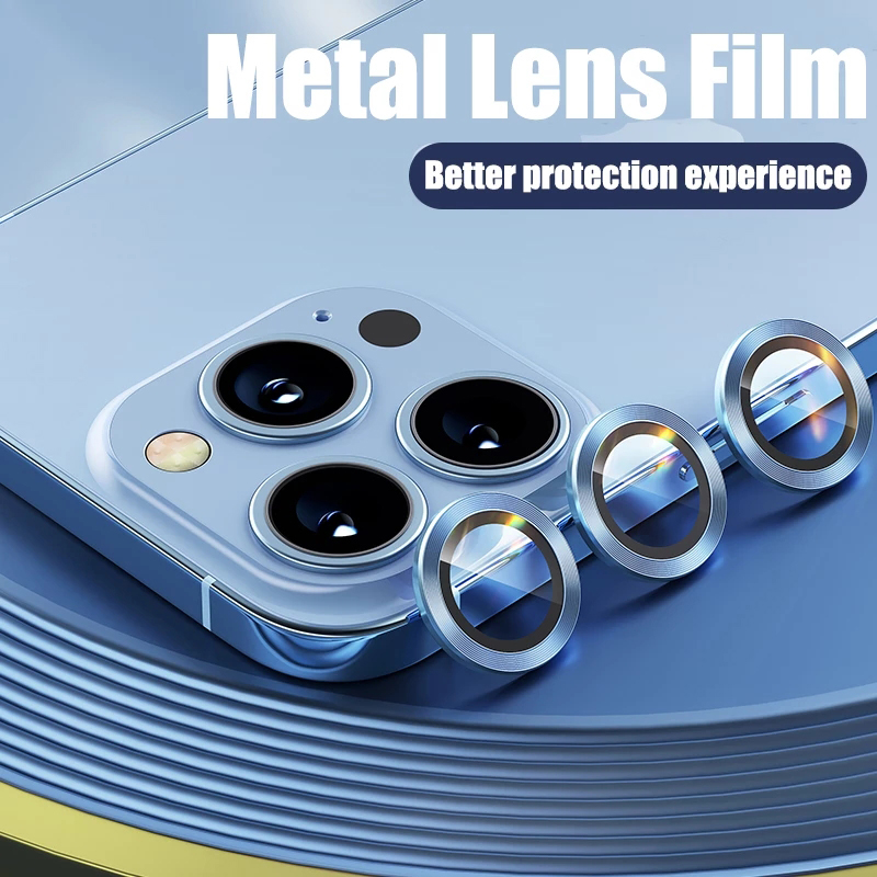 3PCS Metall-Kameraobjektivglas für iPhone 14 Pro Max 14 Plus Metallobjektiv-Displayschutz für iPhone 13 12 11 Pro Max 13 Mini Glas_voghion.com