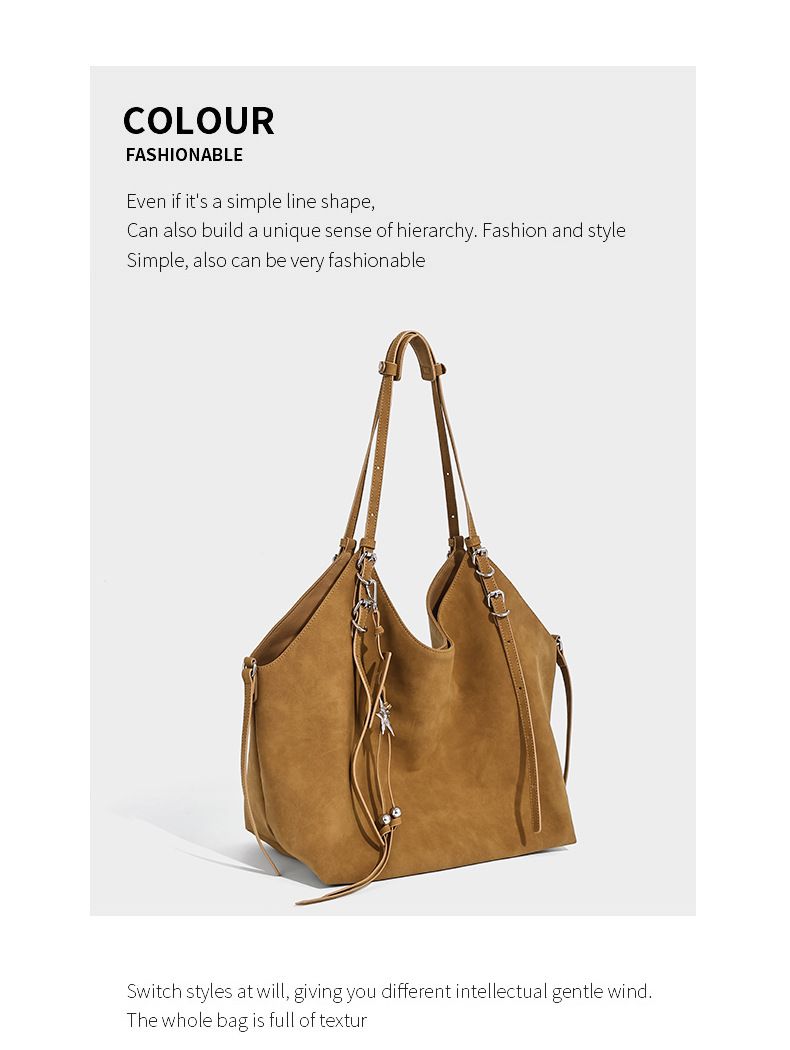 Borsa tote da donna, borsa hobo casual in tessuto di alta qualità, vintage, scamosciata, tracolla regolabile, tracolla a tracolla_voghion.com