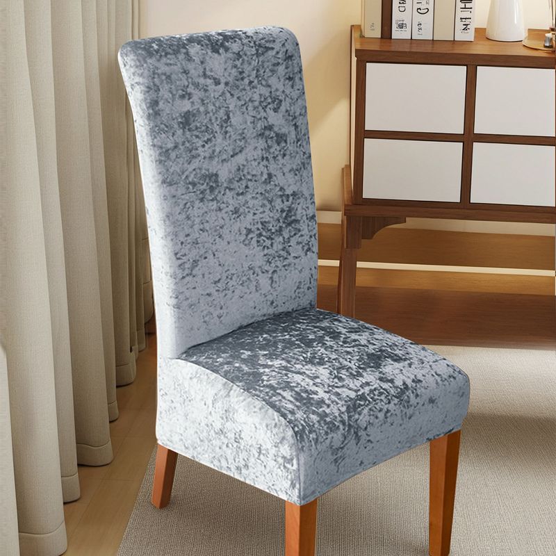 Premium Elastic Velvet Chair Cover - Gold Diamond Pattern For High Back Dining Chairs (Luxury Home & Hotel Use)_voghion.com