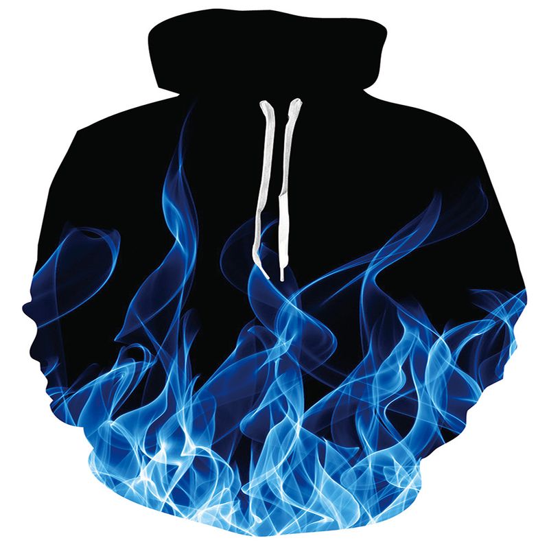 Felpa con cappuccio da uomo con stampa digitale 3D, serie Flame, manica lunga_voghion.com