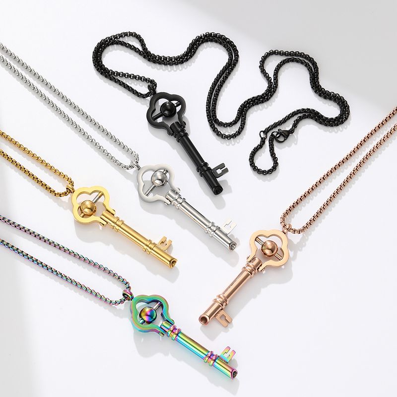 Mindfulness Key Necklace With Breathing Whistle – Anxiety Relief & Stress Reduction Jewelry Stainless Steel Pendant With Adjustable Chain_voghion.com