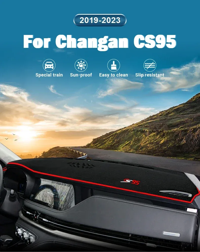 Per Changan CS95 2019 2020 2021 2022 2023, copri cruscotto auto, parasole, antiscivolo, per interni._voghion.com