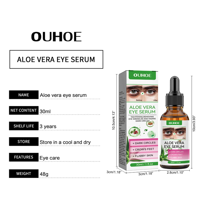 Ορός κατά των μαύρων κύκλων Διόρθωση χρωστικών ουσιών Αφαίρεση πρηξίματος Σακούλα ματιών Ενυδάτωση Ενυδάτωση Θρέψη Αλόη βέρα Λευκαντικό άρωμα ματιών_voghion.com