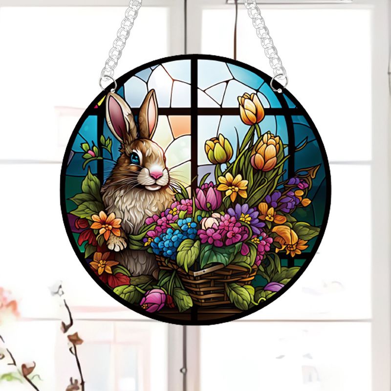 Multiple bird butterfly double-sided printed acrylic Suncatcher home pendants with chains and suction cups_voghion.com
