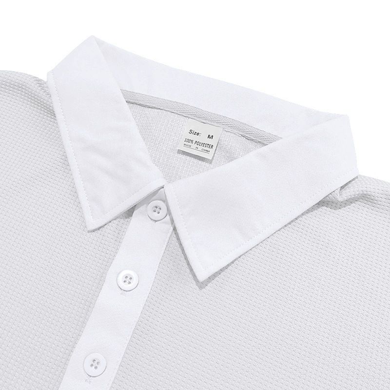 Herren-Poloshirt mit Waffelstrick und langen Ärmeln und Button-Down-Kragen – bequemes und stylisches Freizeit-T-Shirt für den Alltag_voghion.com