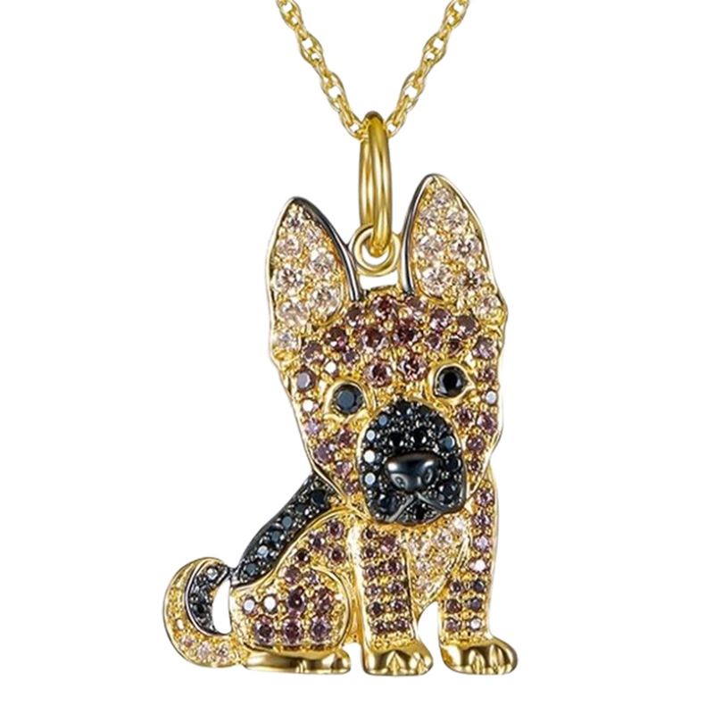 Collana con ciondolo esplosivo a forma di pastore tedesco, alla moda e squisita, con cane da compagnia dei cartoni animati_voghion.com