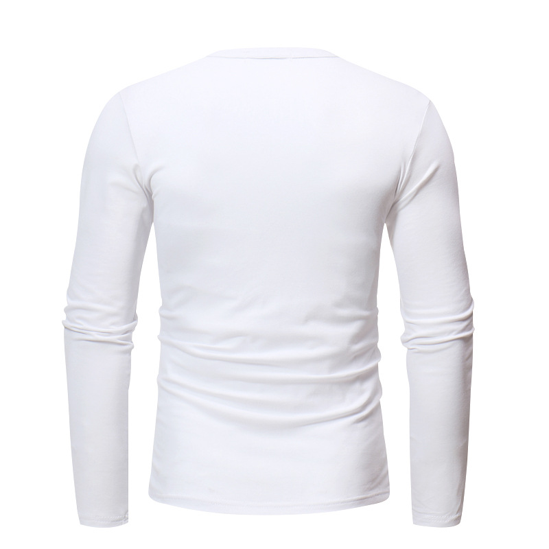 T-shirt girocollo autunno 2024, pullover ampio, maglietta casual da uomo a maniche lunghe_voghion.com