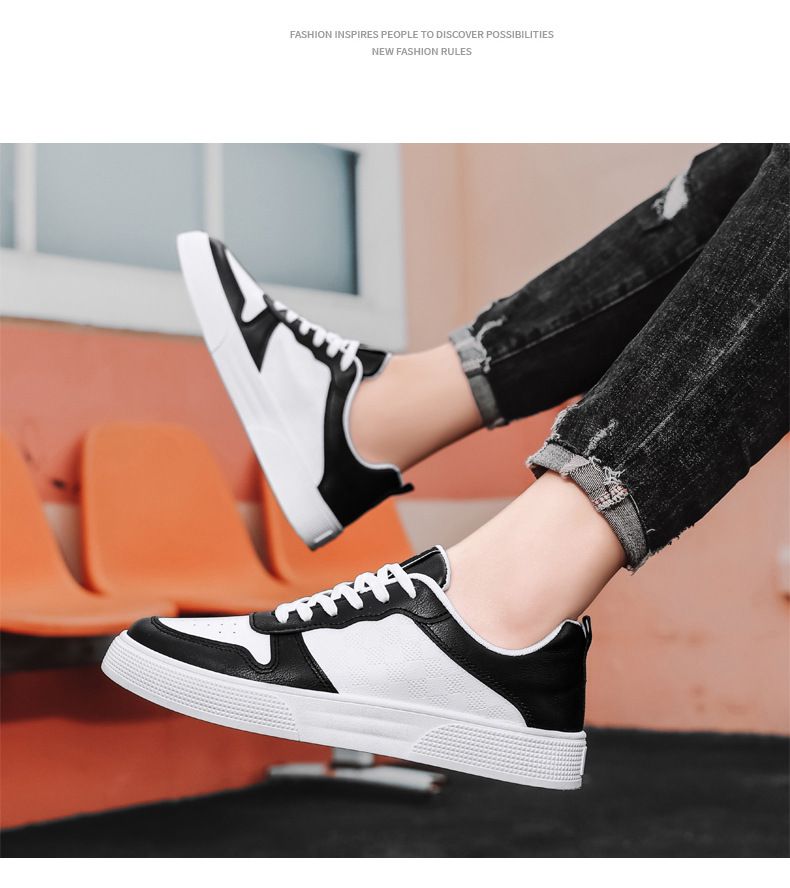 Scarpe da ginnastica estive traspiranti in pelle bianca, versatili, sportive, casual, da uomo, basse, alla moda, di marca_voghion.com