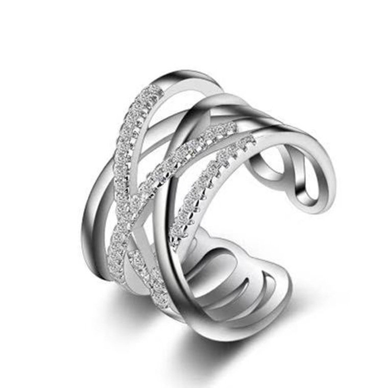 Sterling VENUS Sier Multilayer Zircon Inlay Rings Female Fashion Personality Party Jewelry Gift Wholesale_voghion.com