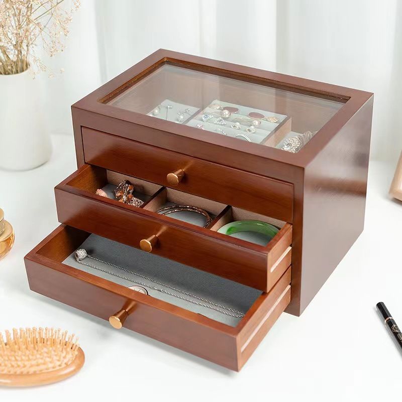 Horlogedoos Eenvoudige opbergdoos voor sieraden met twee lagen Opbergdoos voor kettinghorloge en armband Opbergdoos voor op het bureau Opbergdoos voor op het bureau Retro opbergdoos_voghion.com