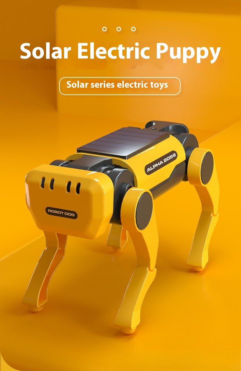Sie können Dampf in der Sonne laufen - Solarelektrischer Roboterhund, zusammenbaubares Spielzeug für Jungen, pädagogischer RoboterJavascript:_voghion.com
