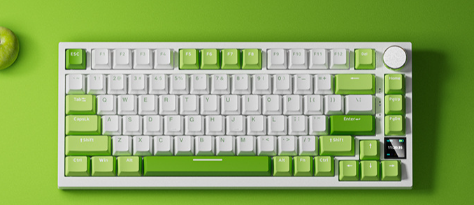 Heijue AK820pro Wireless Bluetooth Three-Mode Mechanical Keyboard Customizable 75 Hot-Swappable Gasket Gaming Side_voghion.com