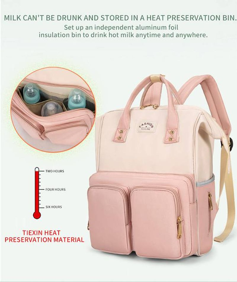 Wasserdichter verschleißfester Rucksack aus Oxford-Stoff für Damen, Mamatasche, Mutter- und Babytasche, große Kapazität,_voghion.com