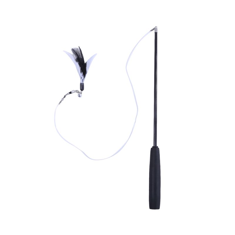 Cat Teaser Wands Three-section Telescopic Fishing Pole Wand Kitten Funny Catcher Teaser Stick Rod Interactive Stick Teaser Toys_voghion.com