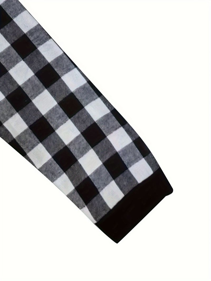 Felpa con cappuccio a quadri, con cappuccio in flanella e con cappuccio a contrasto, con cappuccio di tendenza alla moda di New York da uomo_voghion.com