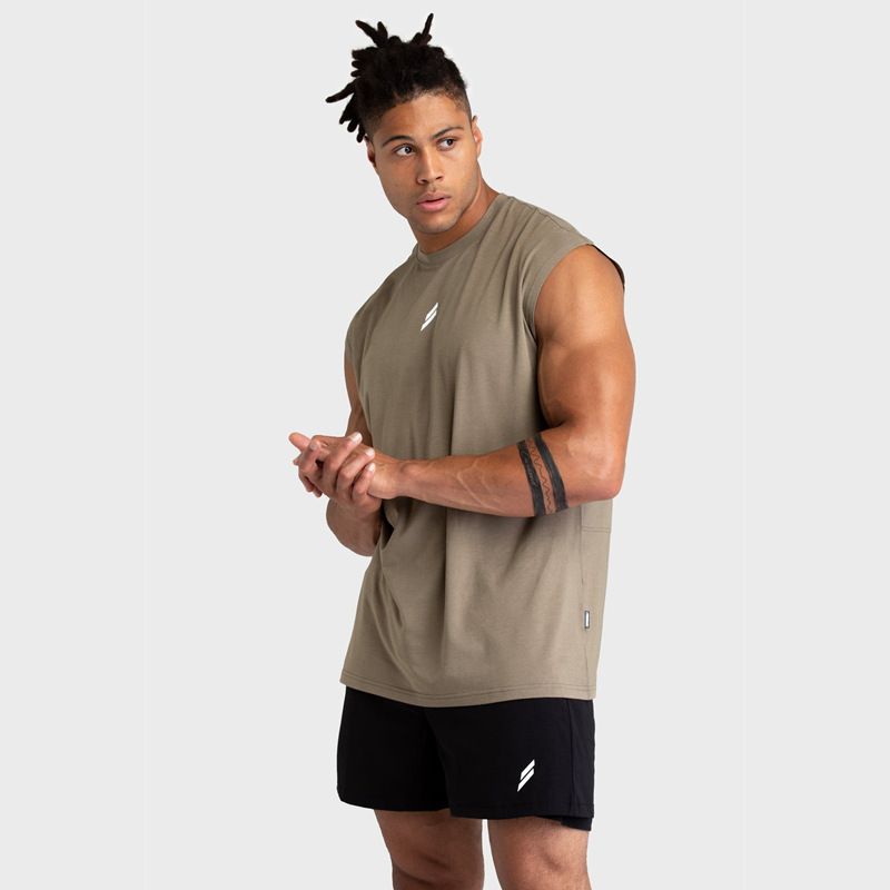 Neu Fitness Sport Weste Herren Sommer Casual Running Training Lose Plus Größe Baumwolle Rundhals Unterhemd_voghion.com