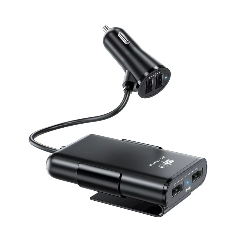 Music Festival  One to four 4USB wired fast charging with 4-port multi port 4-in-1 car charger for front and rear seats_voghion.com
