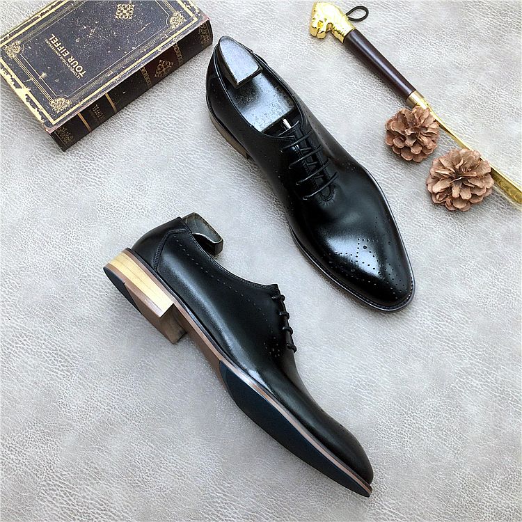 Italian Business Blue With Carve Patterns Fashion Bridegroom Leather Shoes_voghion.com