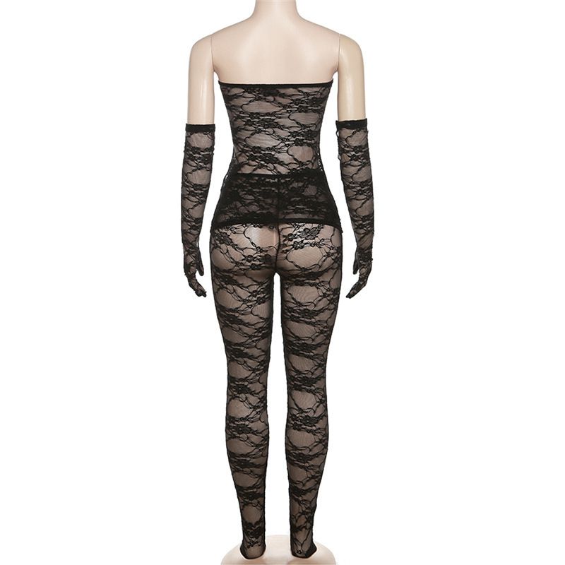 2023 Herfst Damesmode Nieuwe Sexy Kant Tube Top Hoge Taille Strakke Kousenbroekset Voor Vrouwen_voghion.com