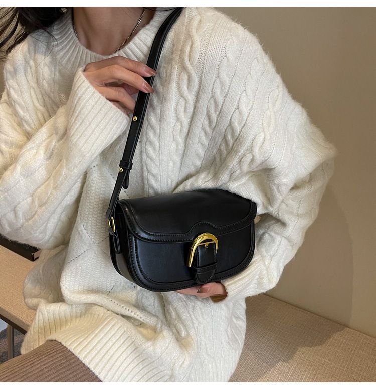 Retro High-End-Modetasche für Damen Neue vielseitige Satteltasche zum Pendeln Beliebte einfache lässige Umhängetasche_voghion.com