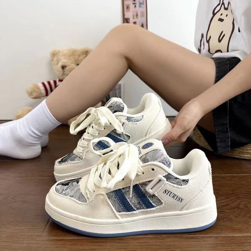 What fish women's niche bread board small white Korean version four season sports shoes learning_voghion.com