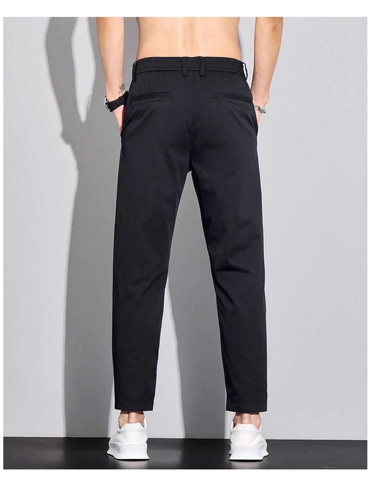Men's Clothing Summer Nine Points Casual Pants Men's Fashion New Elastic Straight Boys' Trousers Slim Fit Pants Men_voghion.com