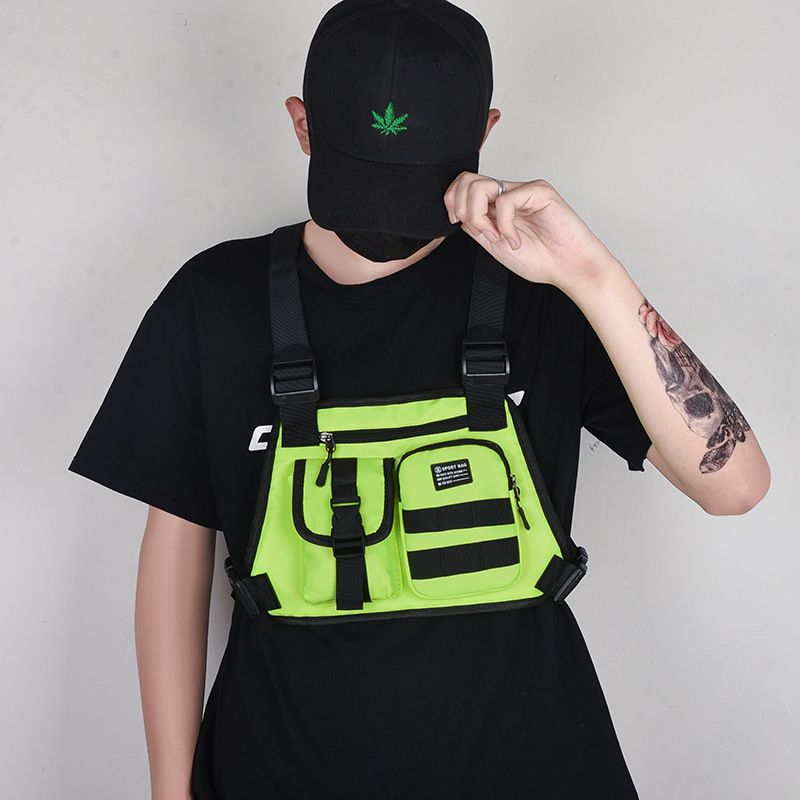 Hip-hop Tactical Vest Multi-functional Chest Bag Trendy Fanny Pack Personalized Trendy Cool Vest Backpack_voghion.com