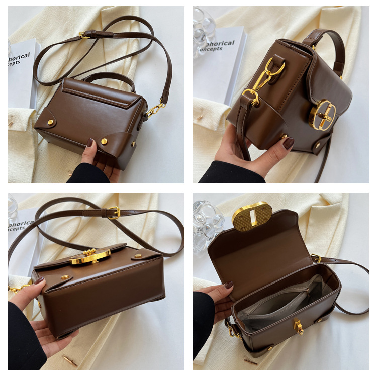 High-end texture small bag 2023 new bag all-match Messenger bag foreign style fashion shoulder portable small square bag_voghion.com