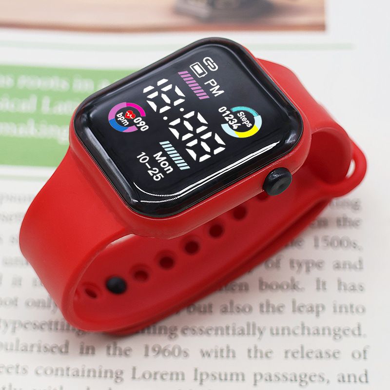 Neue Student Sports High-Look Nicht-Smart Running Leuchtende kleine quadratische elektronische Uhr_voghion.com