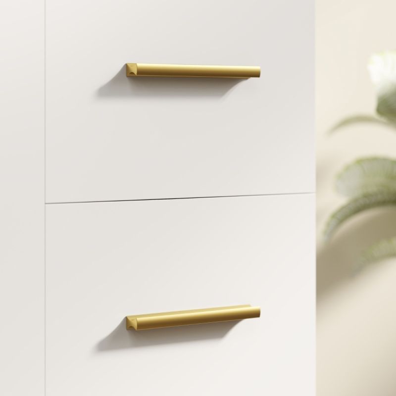 Badezimmer-Unterschrank, 3-stufiges Design, MDF, Spanplatte, Weiß_voghion.com