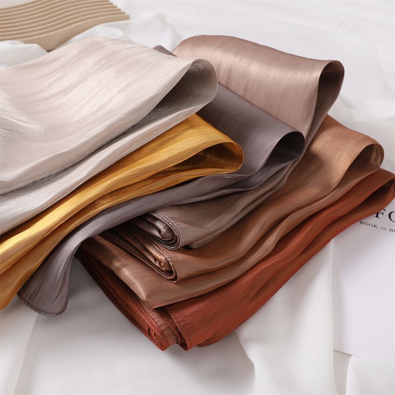 Unisex Solid color soft shimmering satin scarf women's scarf sunblock shawl Muslim_voghion.com