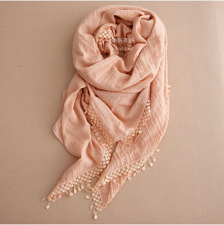 Neu Koreanischen Stil Frühling Baumwolle Leinen Quaste Für Frauen Einfarbig Große Quadratische Strand_voghion.com