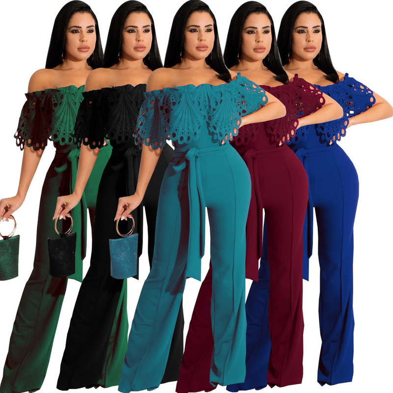 Europeisk och amerikansk sexig fashionabel enfärgad jumpsuit med tubtopp_voghion.com