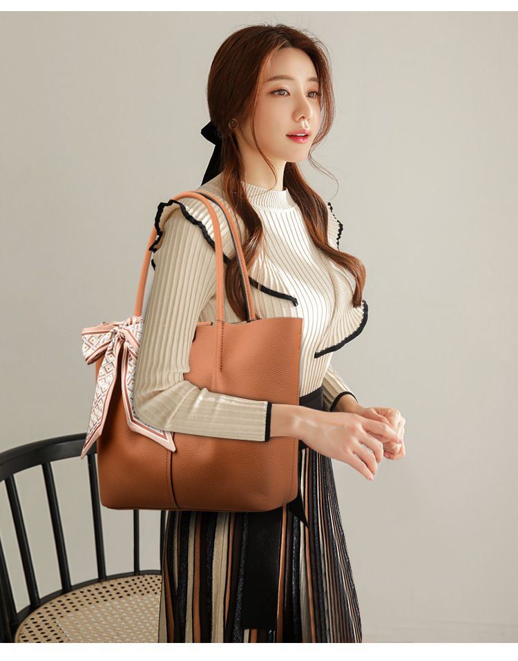 2024 new leather large capacity tote with layered cowhide, high-end single shoulder crossbody women's bag for work and_voghion.com