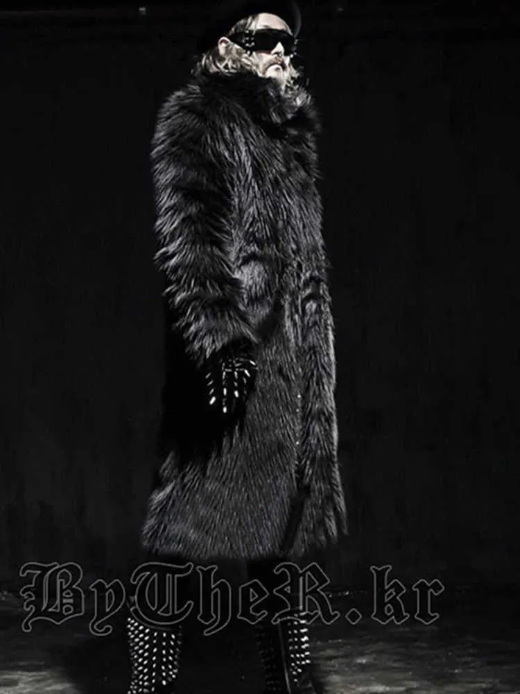 PFHQ 2022 Autumn Winter Men's Imitation Mink Long Coat Elegant Jacket Trendy Stylish Male Faux Fur Clothes Trench_voghion.com