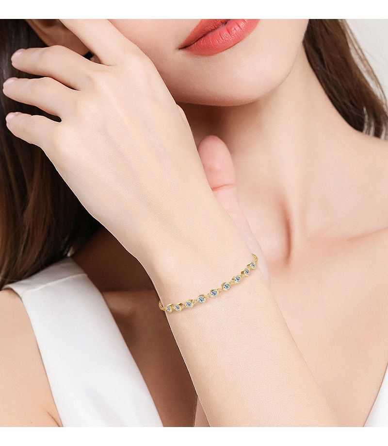 Bracciale con moissanite, temperamento alla moda, per donna, regalo per San Valentino, fidanzata, in argento sterling, gioiello da mano._voghion.com