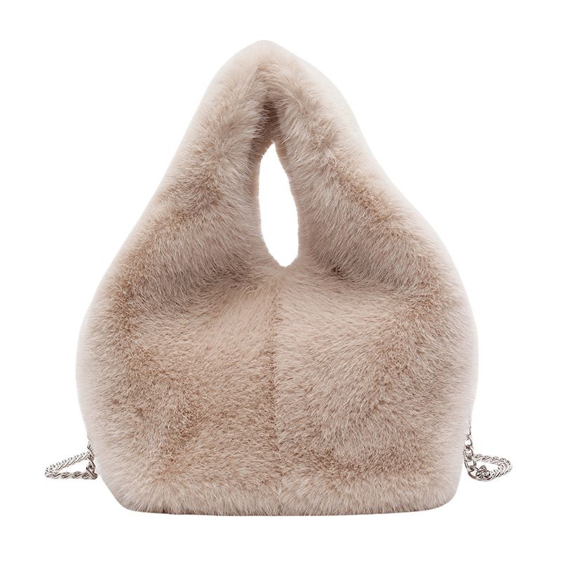 Borsa a mano soffice da donna 2025, nuova borsa a tracolla con catena di nicchia alla moda, invernale, in pelliccia_voghion.com