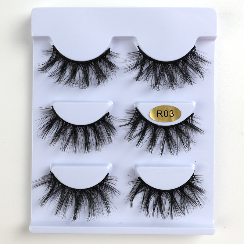 Pairs 6D 3 False Eyelashes Multilayer Thick Imitation Mink Hair Natural Dramatic Long Wispy Lashes Makeup_voghion.com