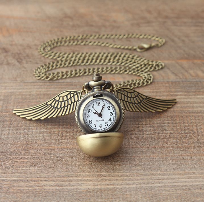 Montre de poche Vif d'or - Style vintage avec chaîne, cadran rond de 37 mm, mouvement à quartz, étanche (10 m), cadeau idéal pour les fans_voghion.com