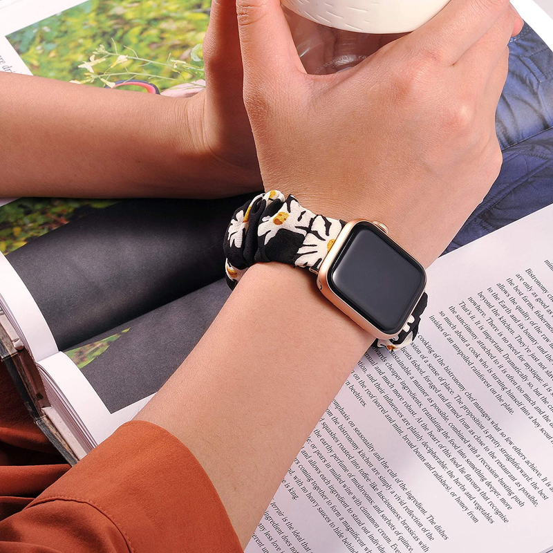 Nylonový řemínek Scrunchie pro Apple Watch 44mm 40mm 42mm 38mm ultra 49mm Solo Loop náramek pro iWatch 5 4 3 SE 6 7 8 45mm 41mm_voghion.com