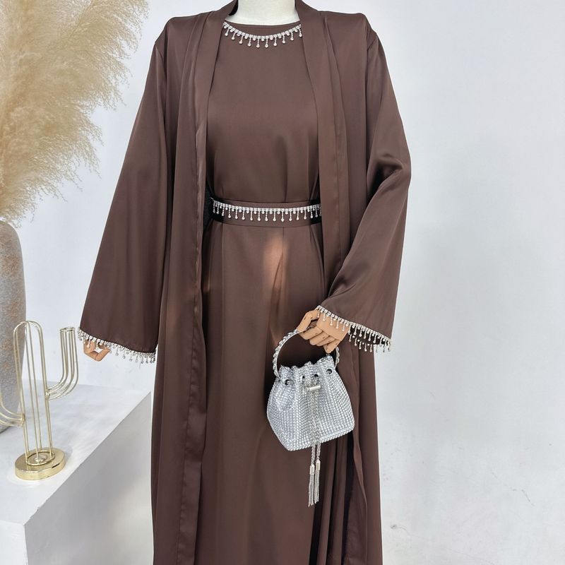 Müslüman Set Zarif Abaya Afrika Siyah Elbise Düğmeli Dubai Uzun Kadın Akşam Elbisesi Kaftan Fas Düğün Kaftan Ramazan_voghion.com