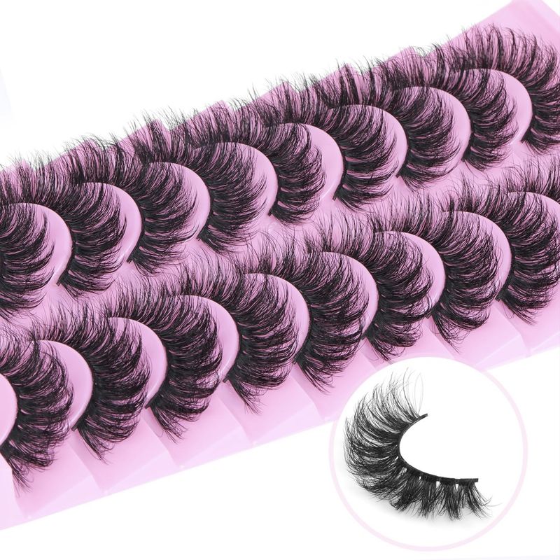 False Eyelashes Messy Style Fluffy Curl Thick Voluminous Eyelash Extensions Mink_voghion.com